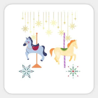 Christmas Horse Toy Nutcracker Sticker